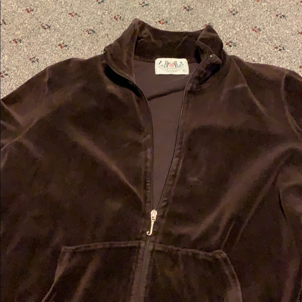 Juicy velour brown zip up